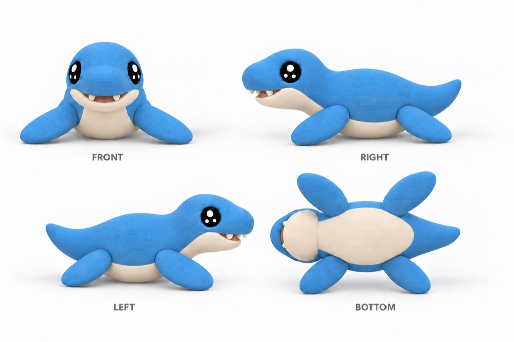 Mosasaur keychain design illustration