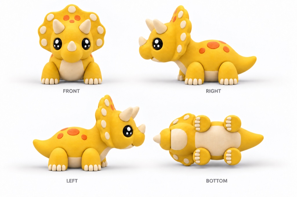 Triceratops keychain design illustration